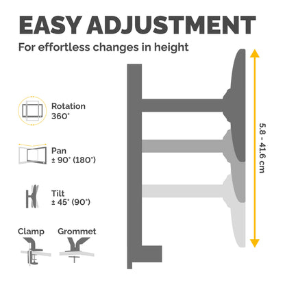 Fellowes Reflex Dual Monitor Arm - Dual Monitor Mount for 8KG 27 Inch Screens - Adjustable Monitor Desk Mount - Tilt 45° Pan 180° Rotation 360°, VESA 75 x 75/100 x 100 - Black