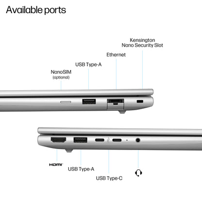 HP EliteBook 6 G1a Next Gen AI PC Copilot+ PC AMD Ryzen™ AI 5 340 Laptop 35.6 cm (14") WUXGA 24 GB DDR5-SDRAM 512 GB SSD Wi-Fi 6E (802.11ax) Windows 11 Pro Silver
