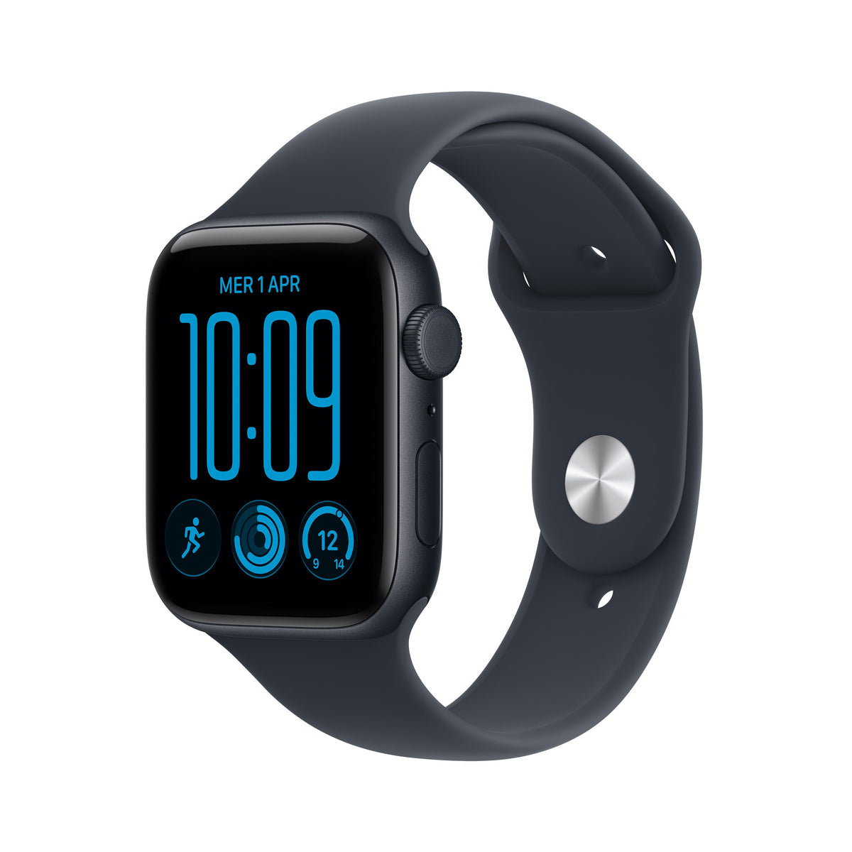 Apple Watch SE (3nd generation) SE 3 GPS + Cellular 44mm Midnight Aluminium Case with Navy Blue Sport Band - S/M