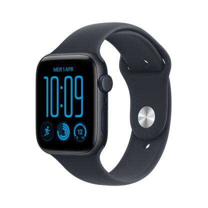 Apple Watch SE (3nd generation) SE 3 GPS + Cellular 44mm Midnight Aluminium Case with Navy Blue Sport Band - S/M