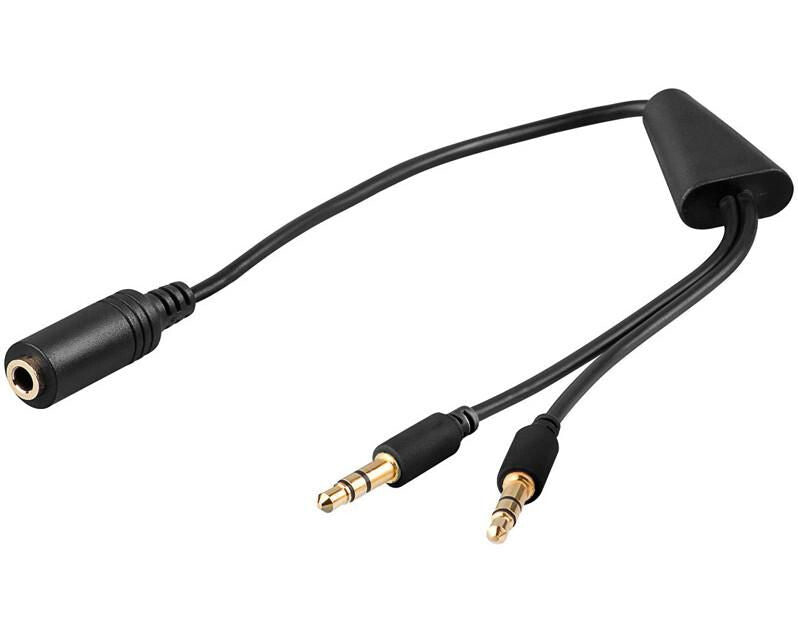 Microconnect AUDAL audio cable 0.4 m 2 x 3.5mm 3.5mm Black