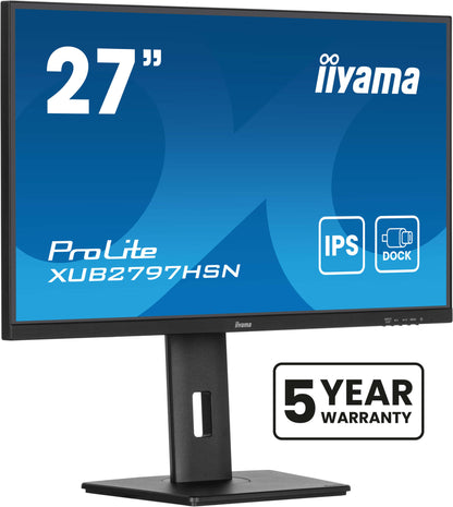 iiyama ProLite 27" IPS technology panel with USB-C dock and RJ45 (LAN)