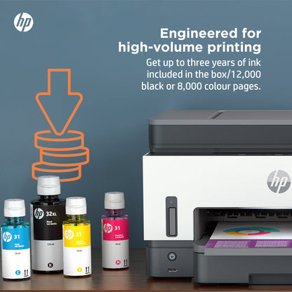 HP Smart Tank 7605 Wireless All-in-One Color Printer, Two-sided printing; Copier, Scanner