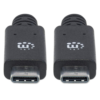 Manhattan USB-C to USB-C Cable, 1m, USB 3.2 Gen 2 (formerly USB 3.1 Gen 2), 10 Gbps, 5A/100W Super Fast Charging, SuperSpeed+ USB, Lifetime Warranty, Equivalent to USB31C5C1M