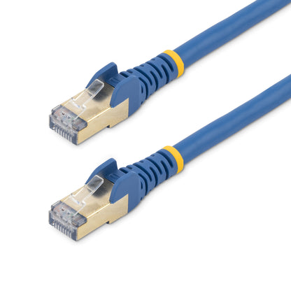 StarTech.com 0.50m CAT6a Ethernet Cable - 10 Gigabit Shielded Snagless RJ45 100W PoE Patch Cord - 10GbE STP Network Cable w/Strain Relief - Blue Fluke Tested/Wiring is UL Certified/TIA