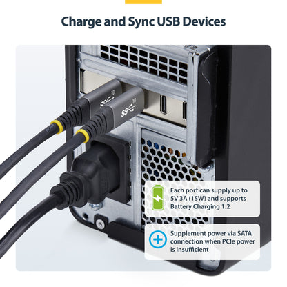 StarTech.com 4-Port USB Type-C PCIe Card, USB 3.2 10Gbps, USB-C PCI Express Expansion Card, 4x Independent USB Controllers, Windows/Linux/macOS, TAA-Compliant