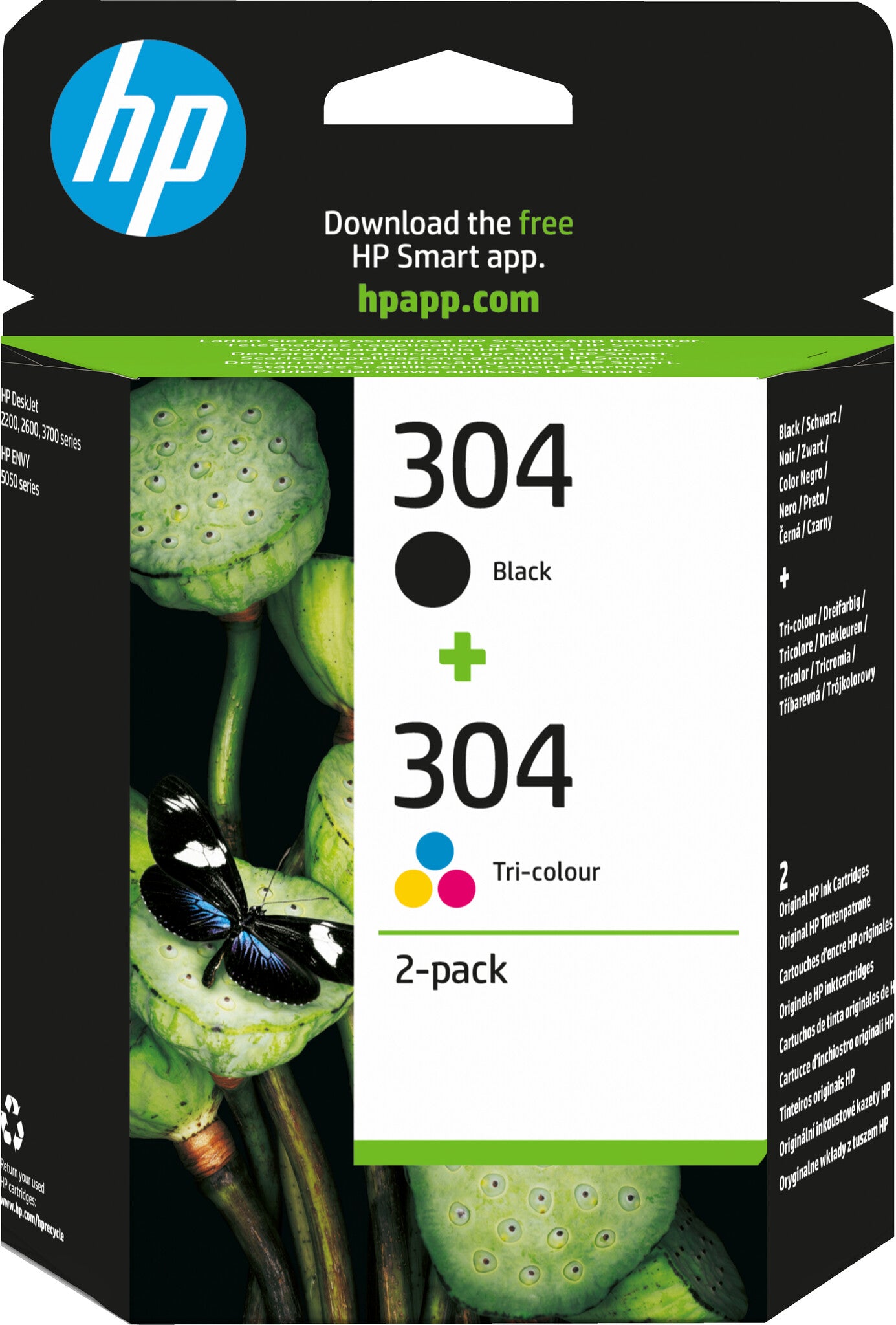 HP 304 2-pack Black/Tri-color Original Ink Cartridges