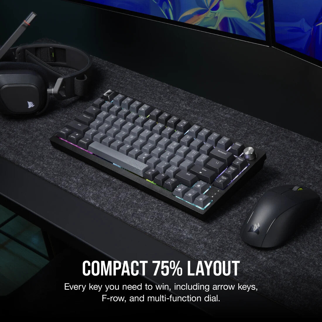 Corsair K65 PLUS WIRELESS keyboard Gaming RF Wireless UK English Black, Grey