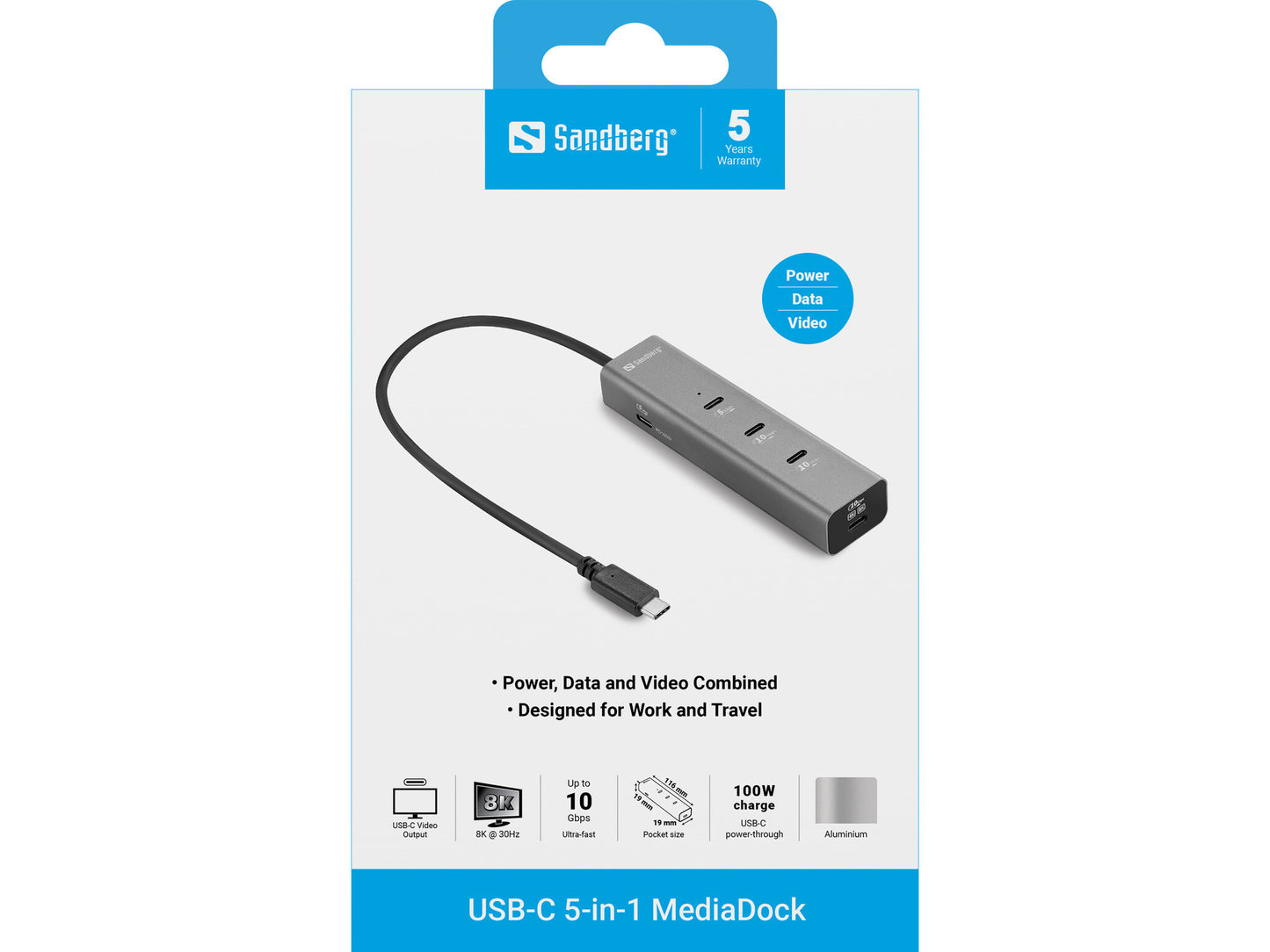 Sandberg USB-C 5-in-1 MediaDock