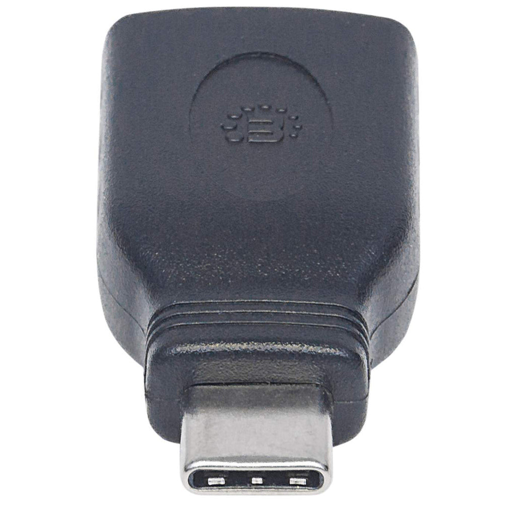 Manhattan USB-C Male to USB-A Female Adapter, USB 3.0 (aka USB 3.2 Gen 1), 5 Gbps, SuperSpeed USB, Black, Lifetime Warranty, Equivalent to USB31CAADG