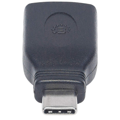 Manhattan USB-C Male to USB-A Female Adapter, USB 3.0 (aka USB 3.2 Gen 1), 5 Gbps, SuperSpeed USB, Black, Lifetime Warranty, Equivalent to USB31CAADG