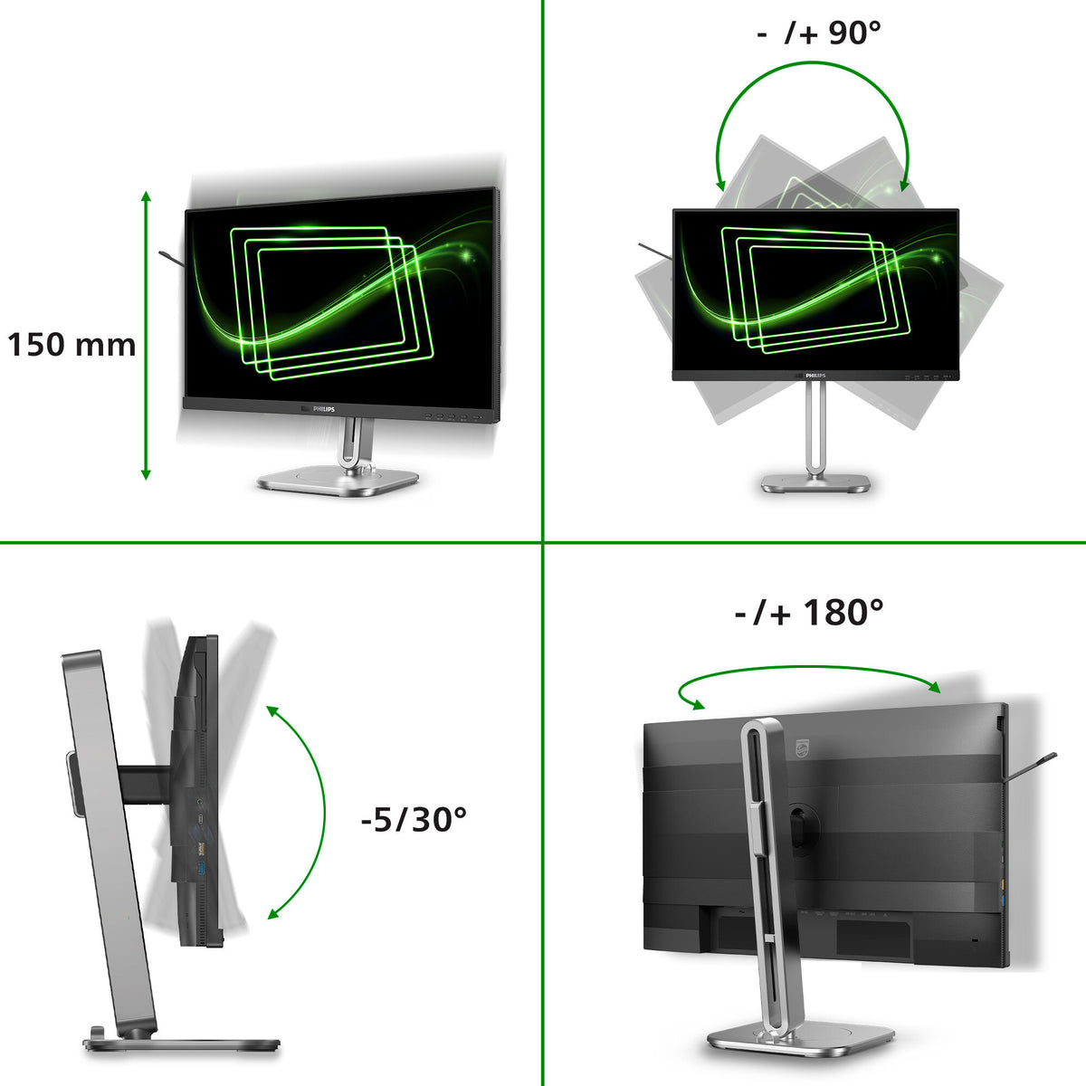 Philips 5000 series 24B2G5301/00 computer monitor 60.5 cm (23.8") 1920 x 1080 pixels Full HD LCD Black