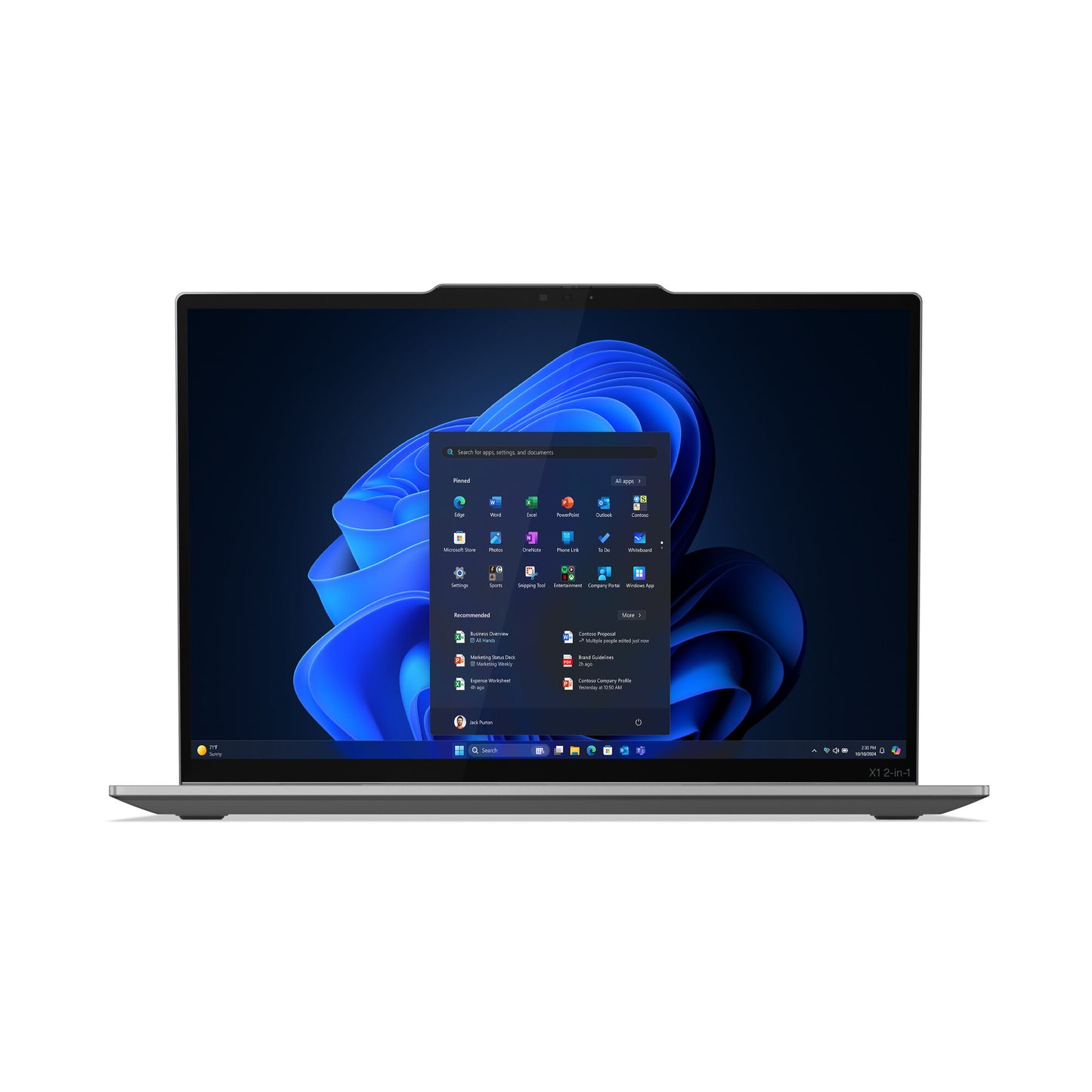 Lenovo ThinkPad X1 2-in-1 Gen 10 Aura Edition Intel Core Ultra 7 255U Hybrid (2-in-1) 35.6 cm (14") Touchscreen 2.8K 32 GB LPDDR5x-SDRAM 1 TB SSD Wi-Fi 6E (802.11ax) Windows 11 Pro UK English Grey