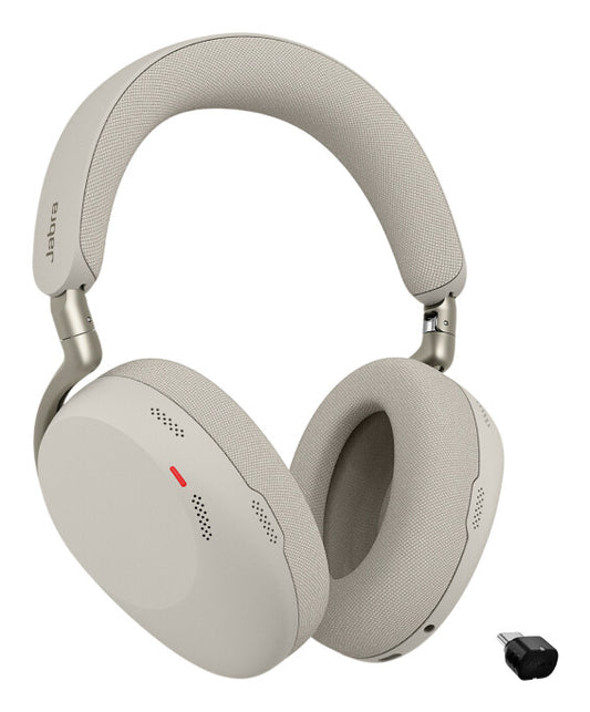 Jabra Evolve3 85 MS + Link 390c Headset Wireless Head-band Calls/Music USB-C Bluetooth, Built-in microphone, grey