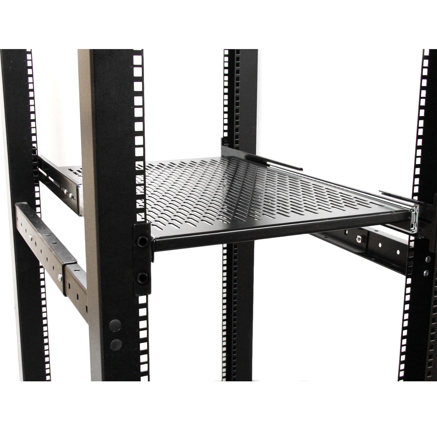 StarTech.com 2U Sliding Server Rack Mount Shelf - 20 to 30in Adjustable Mounting Depth - Vented - 50lb - Heavy Duty Universal 19” Rack Shelf for Equipment Rack - 24in Deep