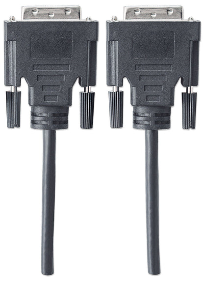 Manhattan DVI-D Dual-Link Video Cable, 3m, Male to Male, Fully Shielded, Black, Lifetime Warranty, Equivalent to DVIDDMM3M