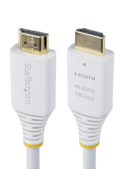 StarTech.com 10ft (3m) Premium Certified High Speed HDMI Cable, 4K 60Hz/1440p 144Hz, HDR10/HDCP 2.2/ARC, 18Gbps, UHD HDMI 2.0 Cord for TV/Monitor/Display, TPE Jacket, White