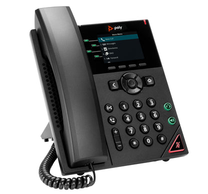 HP Poly VVX 250 4-Line IP Phone and PoE-enabled