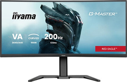 iiyama G-MASTER GCB3484WQSU-B2 computer monitor 86.4 cm (34") 3440 x 1440 pixels UltraWide Quad HD LCD Black