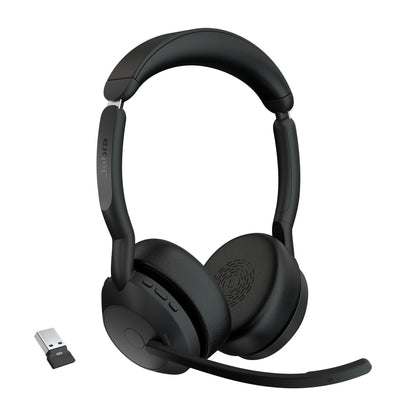 Jabra Evolve2 55 - Link380a UC Stereo headset, Head-band, Wireless connection, Boom microphone, Office/Call center