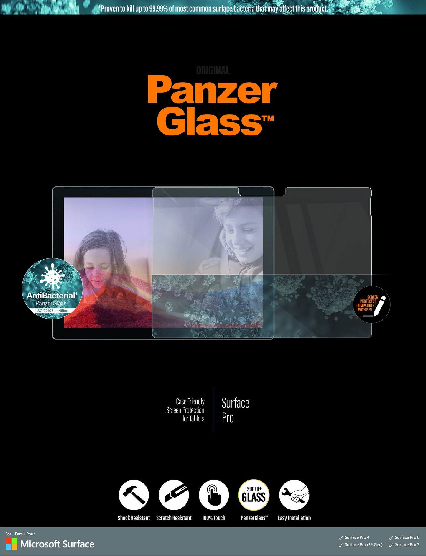 PanzerGlass ® Screen Protector Microsoft Surface Pro 4 | Pro 5. Gen | Pro 6 | Pro 7