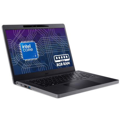 Acer TravelMate B5 14 laptop (TMB514-31-G2) - Intel Core 3, 8GB RAM, 128GB, 14" FHD display, Windows 11
