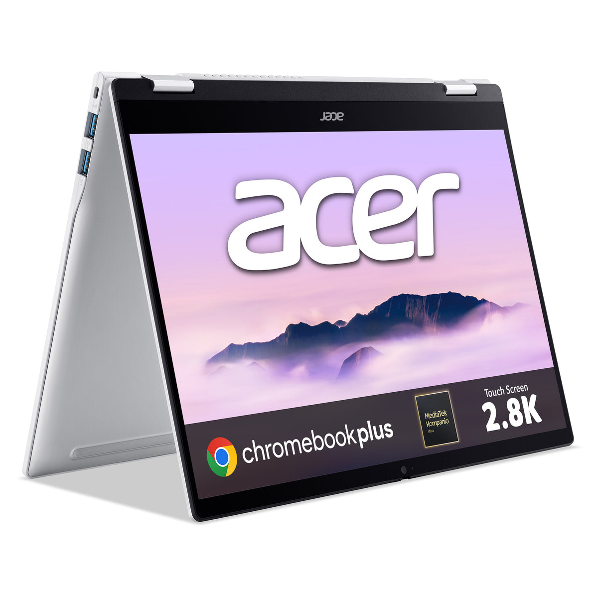 Acer Chromebook Enterprise 514 Plus Spin 514 convertible (CPE594-2N) - MediaTek Kompanio Core Ultra 910, 16GB RAM, 256GB, 14" 2.8K touchscreen, Chrome OS