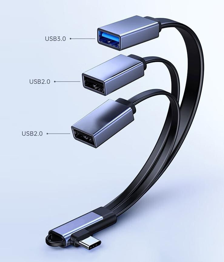 Microconnect MC-USBCANG-USBA3WAY video cable adapter 0.12 m USB Type-C Blue