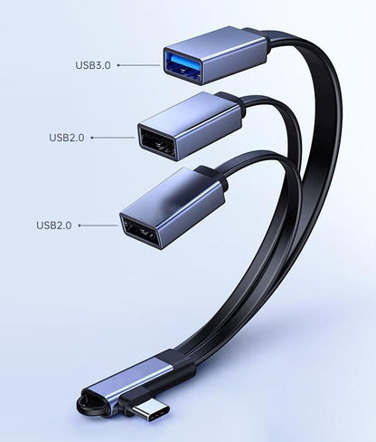 Microconnect MC-USBCANG-USBA3WAY video cable adapter 0.12 m USB Type-C Blue