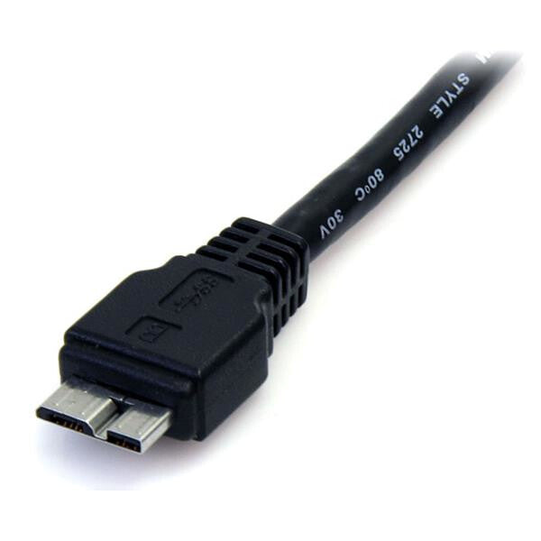 StarTech.com 0.5m (1.5ft) Black SuperSpeed USB 3.0 Cable A to Micro B - M/M