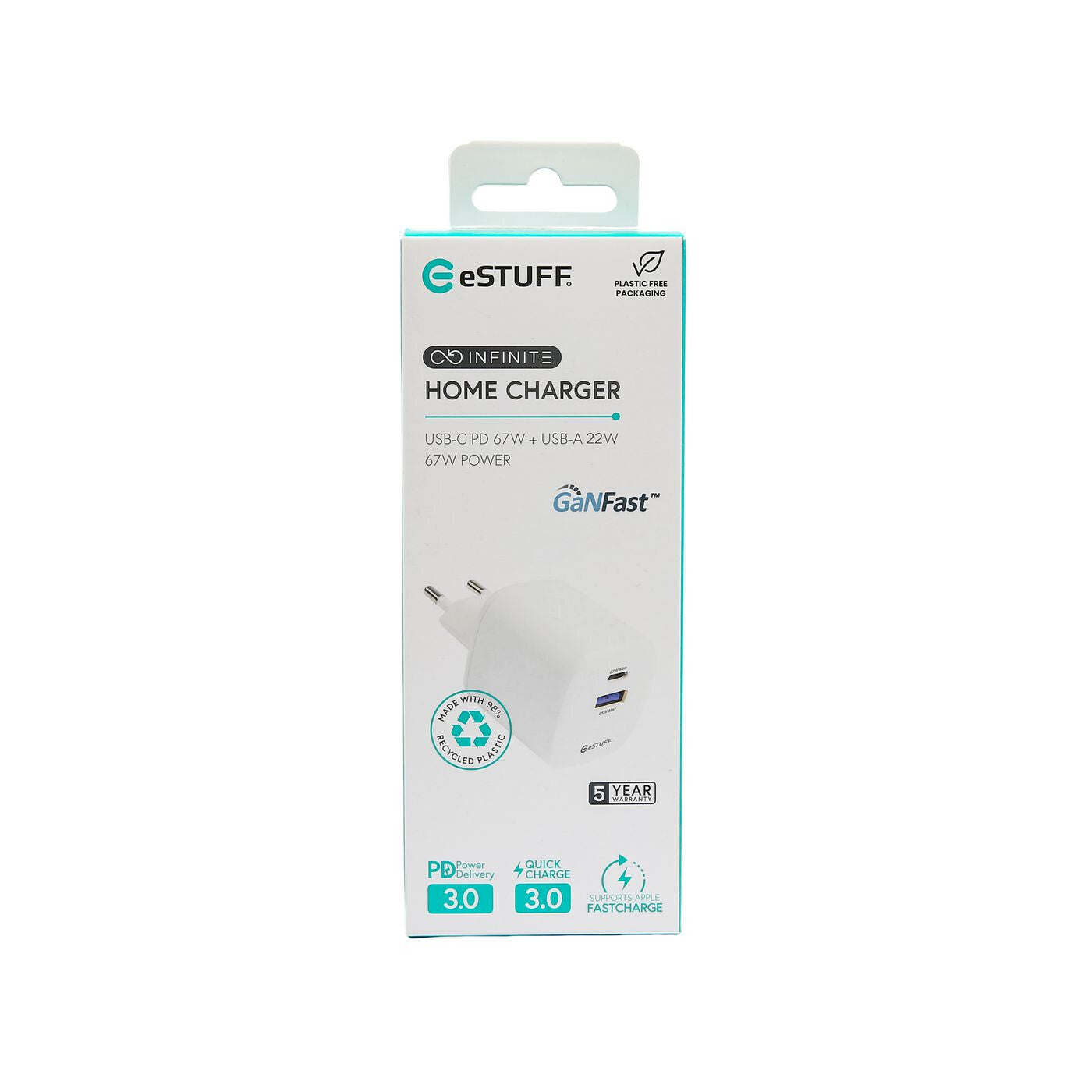eSTUFF ES637065 mobile device charger Universal White AC Indoor