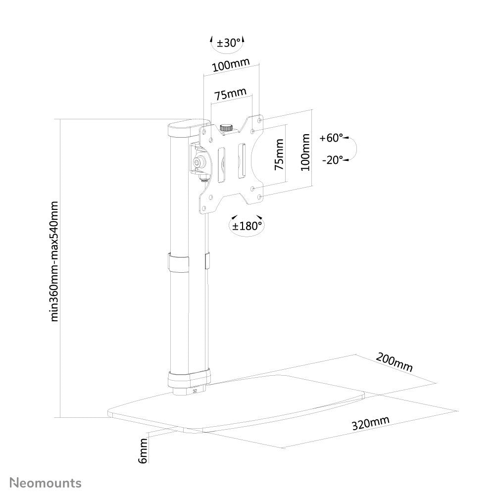 Neomounts monitor desk mount