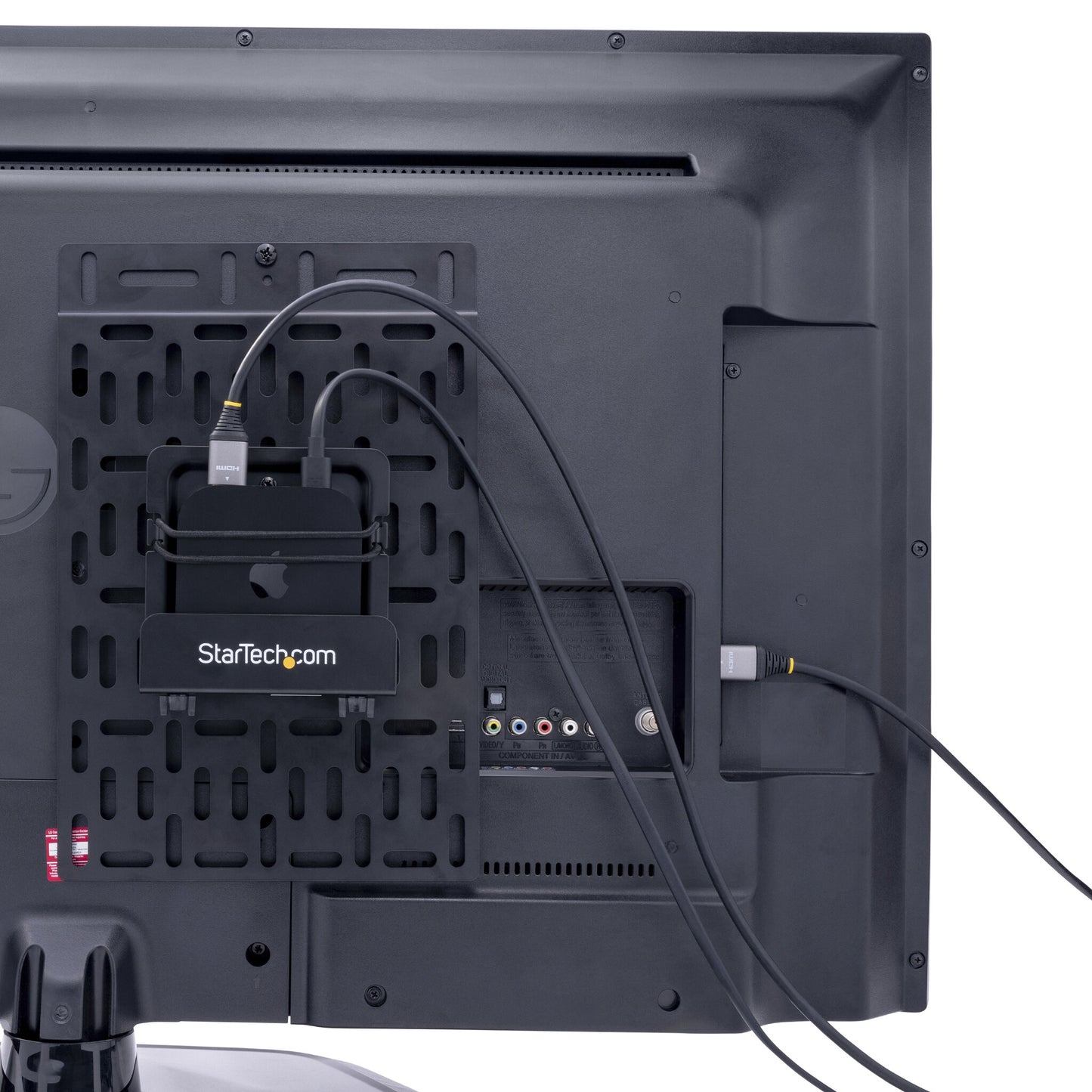 StarTech.com Universal TV Accessory Mount - Adjustable TV & Wall Mount Bracket - Media Players/Router/Modem/AV Switches & Extenders/Apple TV - Hidden Cable Box Mount Behind TV - 11lb (5kg)