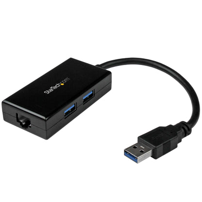 StarTech.com USB to Ethernet Adapter, USB 3.0 to 10/100/1000 Gigabit Ethernet LAN Converter for Laptops, 11.8in/30cm Attached Cable, USB to RJ45 Adapter, NIC Adapter, USB Network Adapter