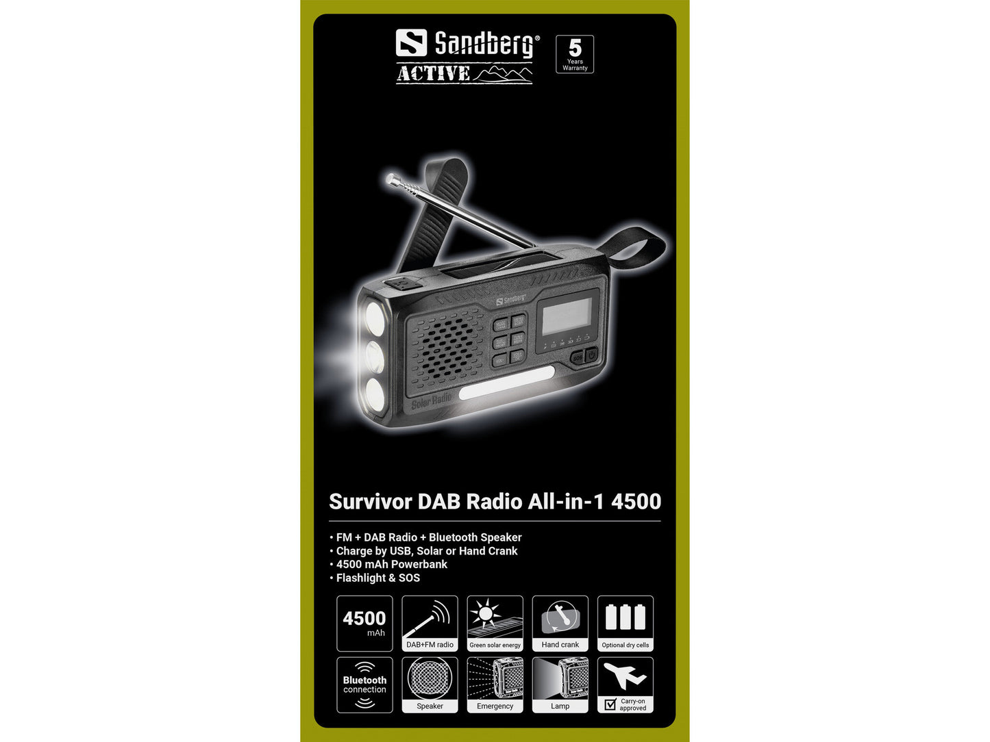 Sandberg Survivor DAB Radio All-in-1 4500