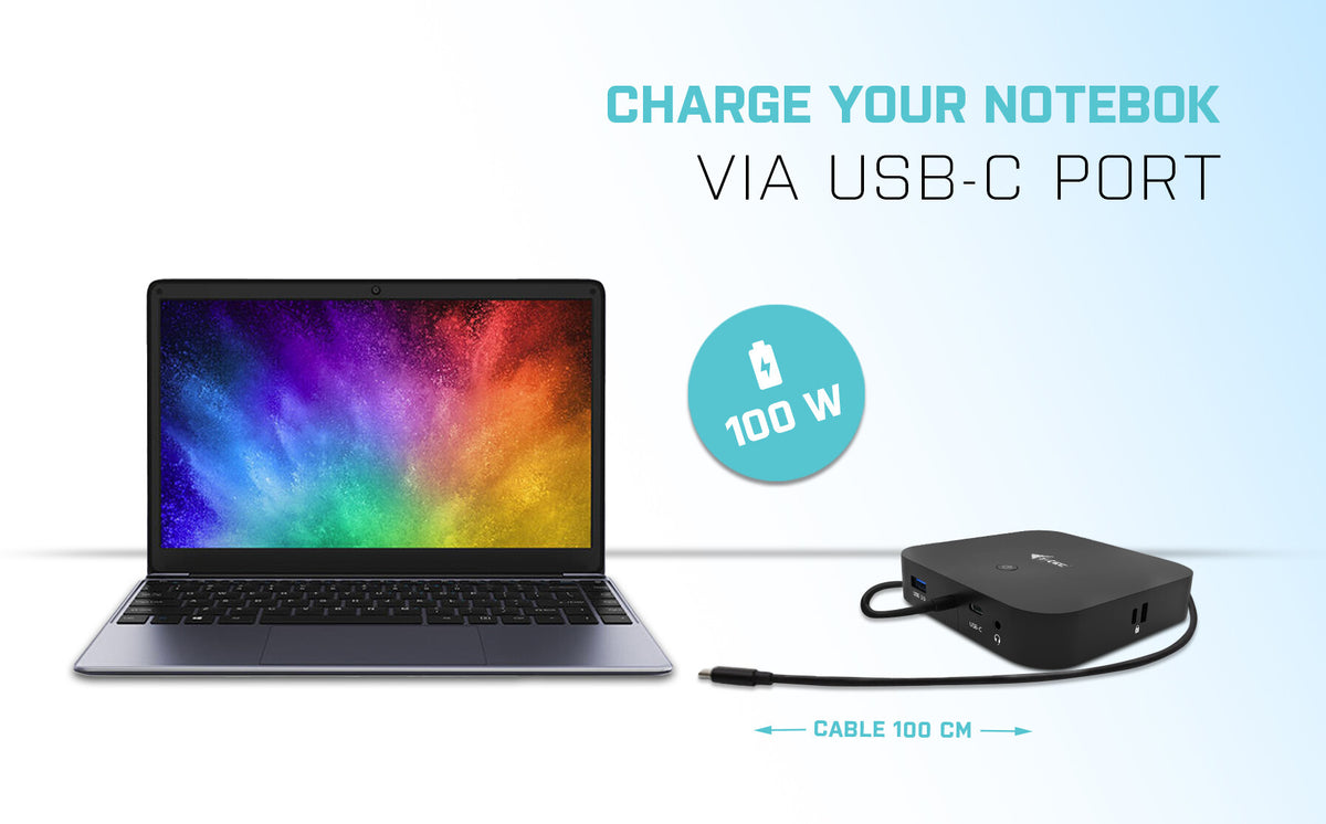 i-tec USB-C Dual Display Docking Station with Power Delivery 100 W
