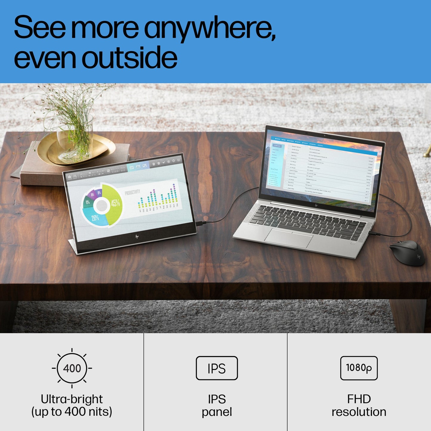 HP E-Series E14 G4 Portable Monitor