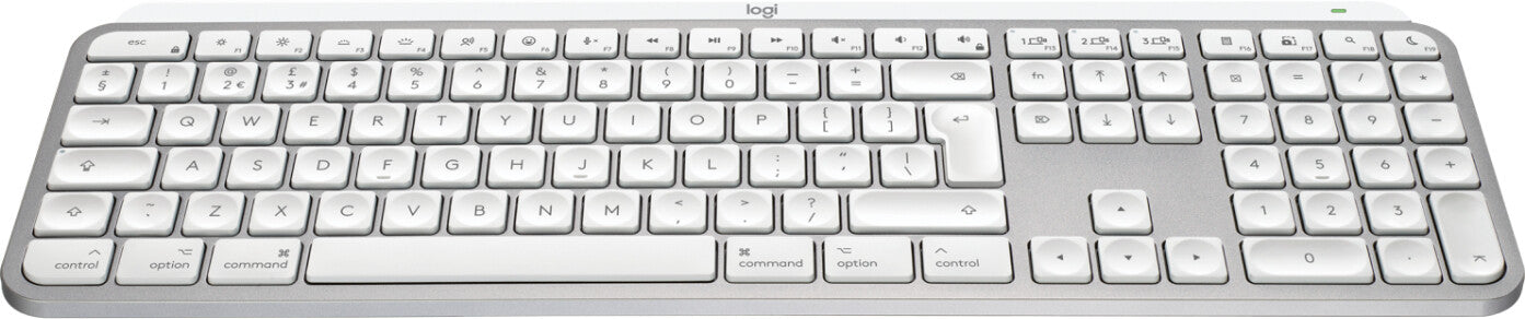 Logitech MX Keys S for Mac keyboard Office RF Wireless + Bluetooth QWERTY UK English Aluminium, White