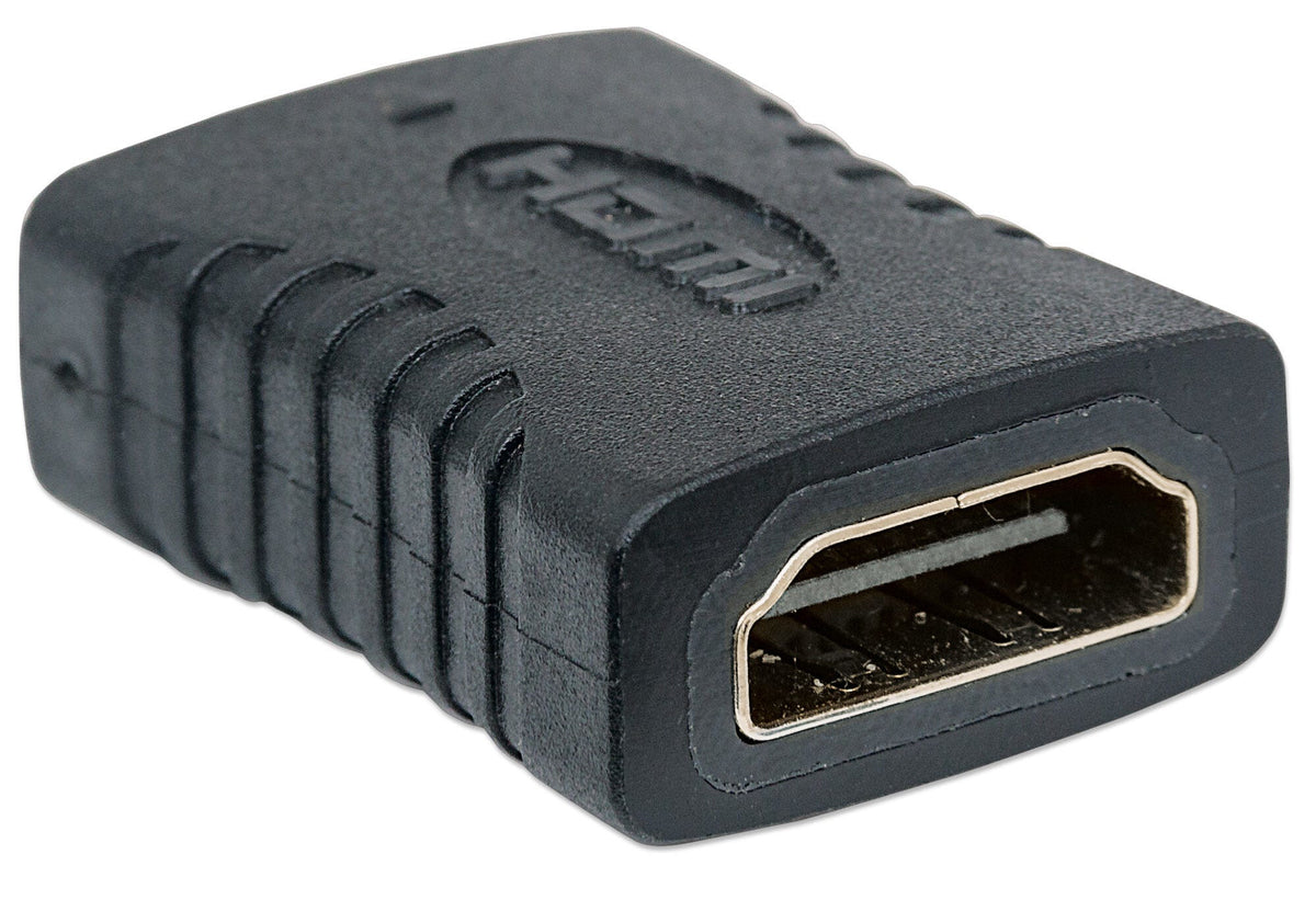 Manhattan HDMI Straight Coupler, 4K@60Hz, Female/Female, Black, Connect HDMI Cables up to 5m on Each Side, Lifetime Warranty, Higher 4K Refresh Rate than GCHDMIFF