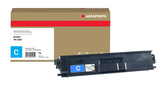 AgfaPhoto Compatible Toner Cartridge, Cyan, Replacement for Brother TN-325C, 3500 Pages