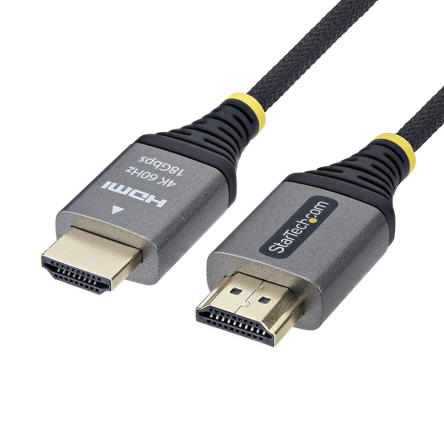 StarTech.com 50cm (1.6ft) Premium Certified High Speed HDMI Cable, Ultra Flexible HDMI Cable, 4K 60Hz/1440p 144Hz w/HDR10/ARC, 18Gbps, High Flex Braided HDMI Cord