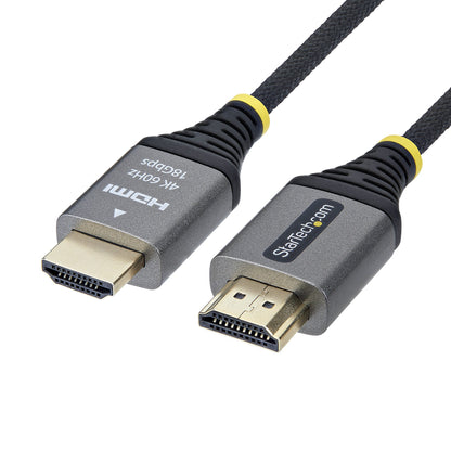 StarTech.com 50cm (1.6ft) Premium Certified High Speed HDMI Cable, Ultra Flexible HDMI Cable, 4K 60Hz/1440p 144Hz w/HDR10/ARC, 18Gbps, High Flex Braided HDMI Cord