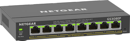 NETGEAR GS308EP Managed L2/L3 Gigabit Ethernet (10/100/1000) Power over Ethernet (PoE) Black