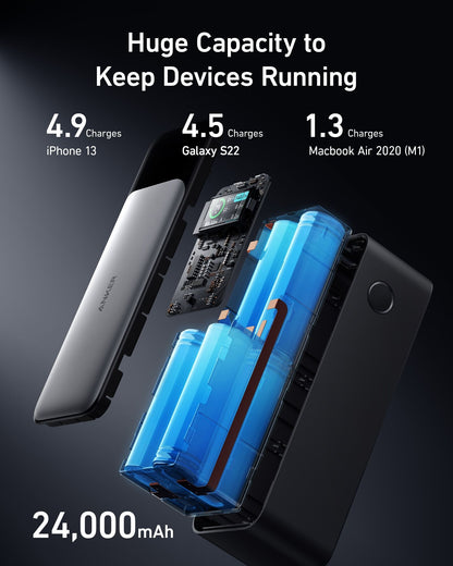 Anker 737 24000 mAh Black, Silver