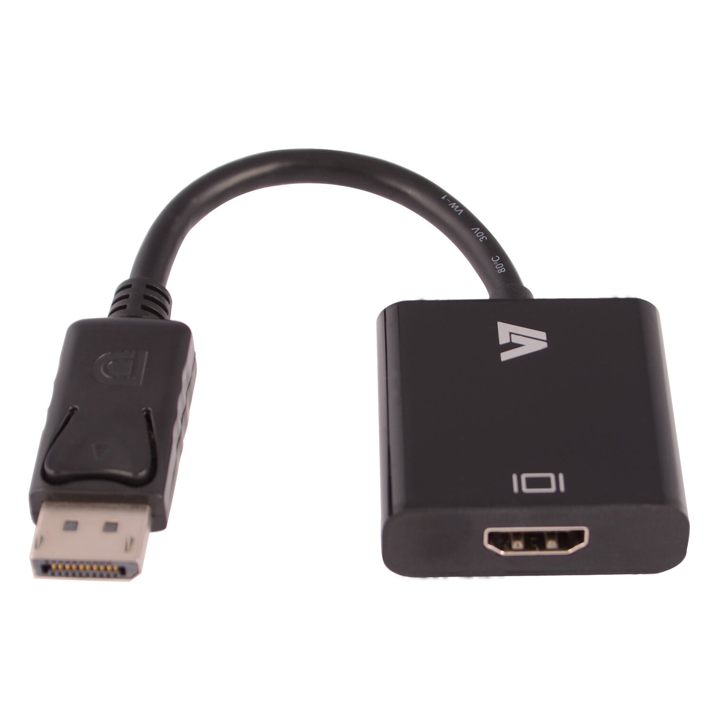 V7 Black Video Adapter DisplayPort Male to HDMI Female