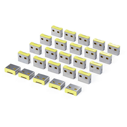 StarTech.com USB-A Port Blocker Replacement Plugs, 25-Pack Spare Latching Inserts for USB-A-PORT-BLOCKER, Snap-In Reusable USB-A Dust Covers for Laptops & Computers
