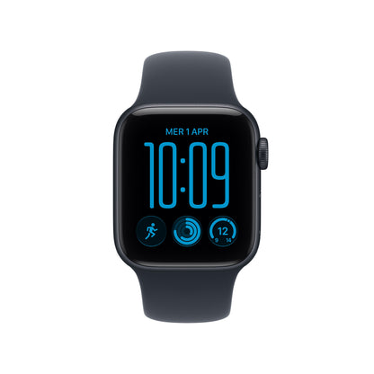 Apple Watch SE (3nd generation) SE 3 GPS 40mm Midnight Aluminium Case with Navy Blue Sport Band - S/M