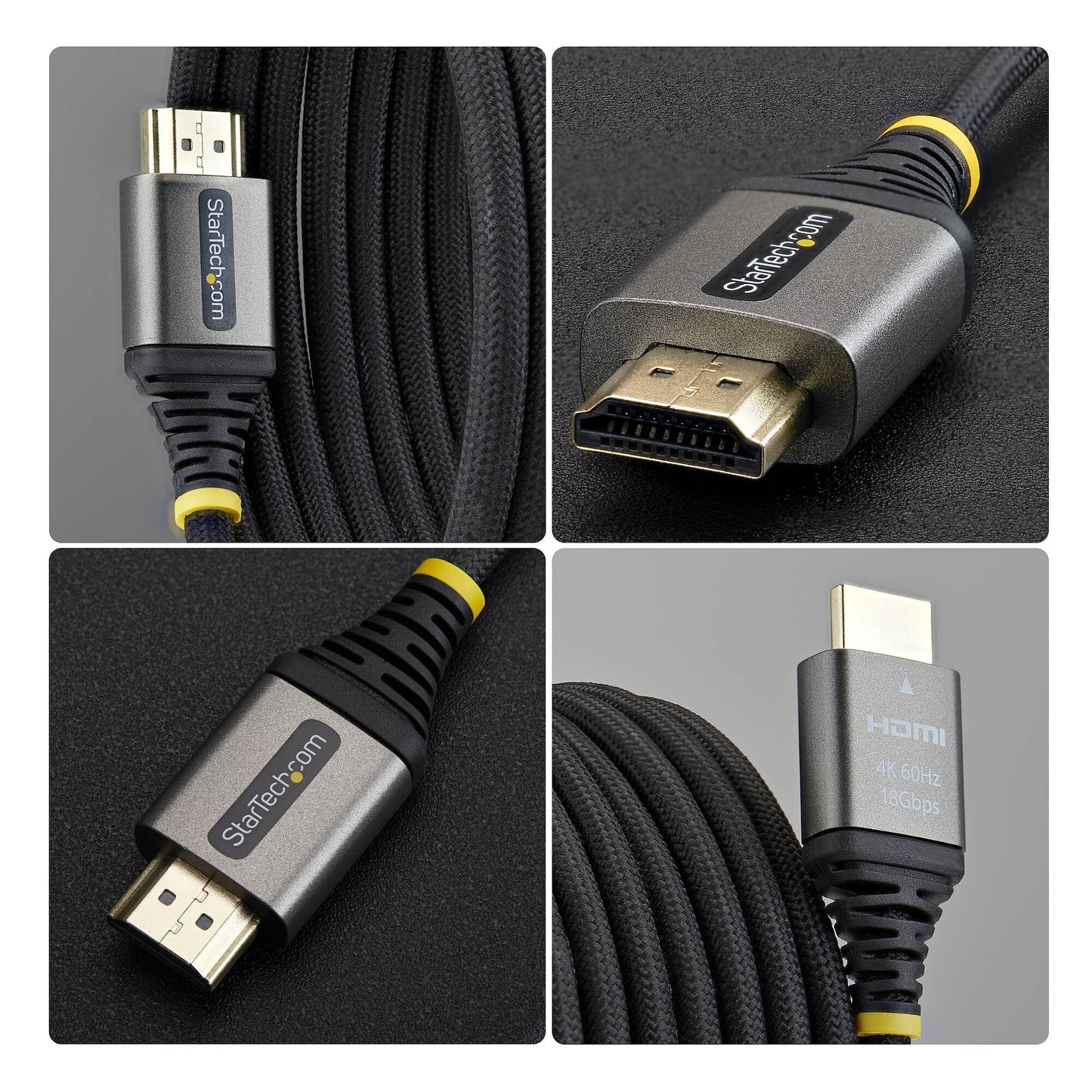 StarTech.com 1m (3ft) Premium Certified High Speed HDMI Cable, Ultra Flexible HDMI Cable, 4K 60Hz/1440p 144Hz w/HDR10/ARC, 18Gbps, High Flex Braided HDMI Cord