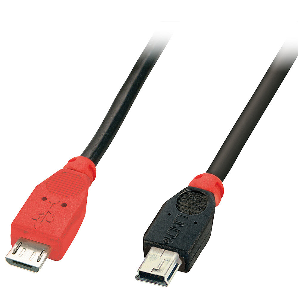 Lindy 0.5m USB 2.0 Type Micro-B to Mini-B OTG Cable