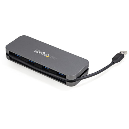 StarTech.com 4 Port USB 3.0 Hub - USB-A to 4x USB-A - SuperSpeed 5Gbps Portable USB 3.2 Gen 1 Type-A Hub - USB Bus Powered - Laptop/Desktop USB Hub with Long Cable 28cm & Cable Management